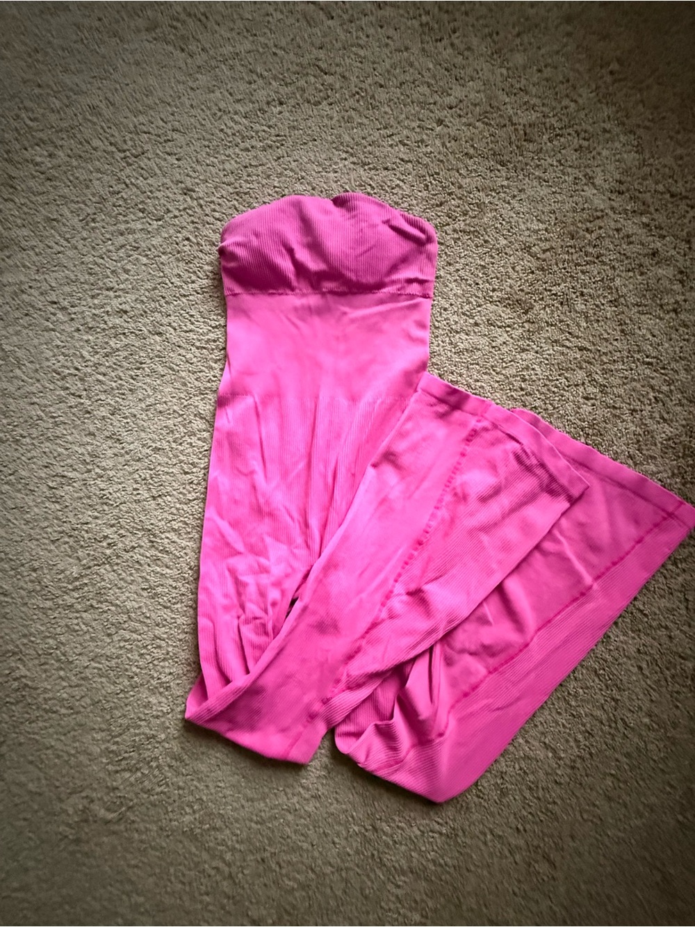 Strapless Bright Pink Jumpsuit
